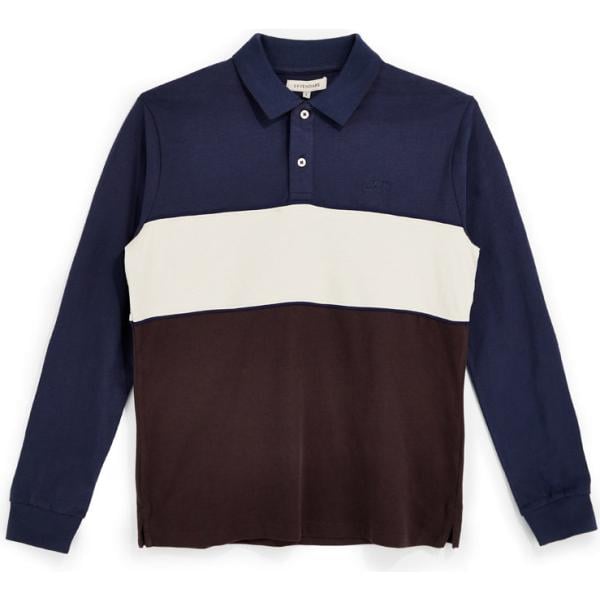 Polo da uomo in blu scuro a maniche lunghe Sevenoaks
