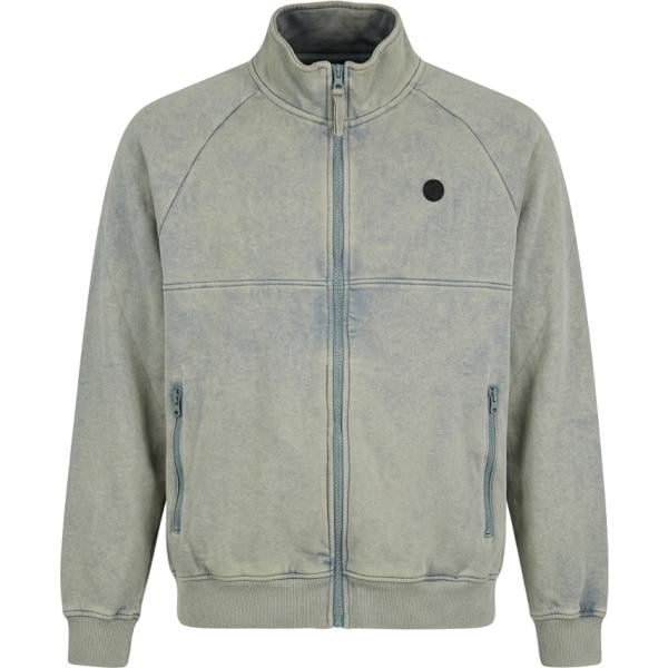 Felpa da uomo in grigio chiaro con stampe collo alto con zip Boardman