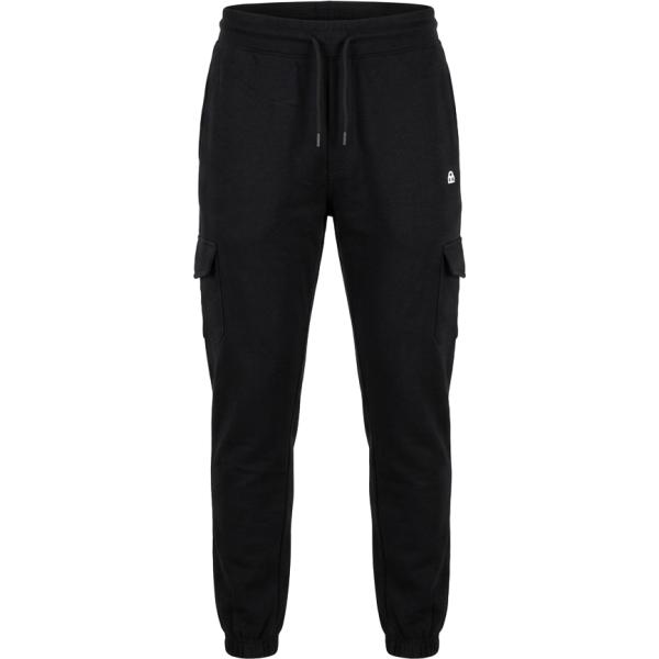 Pantaloni cargo da uomo in nero pece con stampe con coulisse Boardman