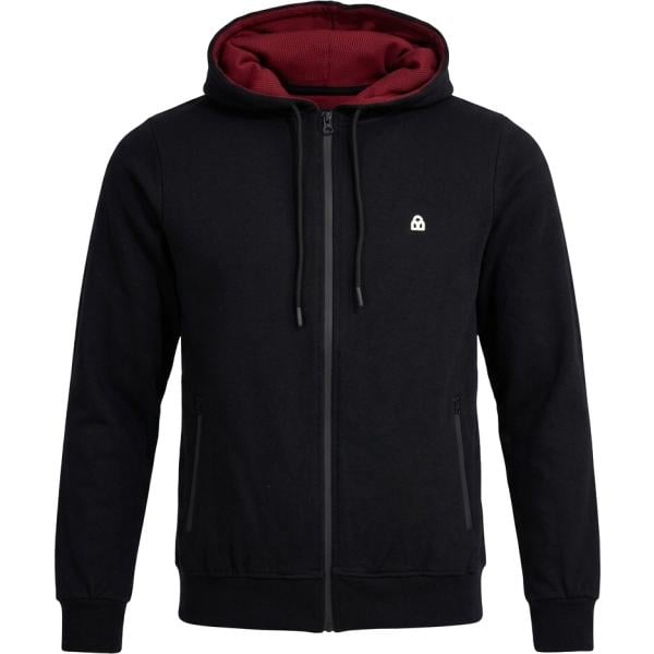Felpa con cappuccio da uomo in nero pece collo con cappuccio con zip Boardman