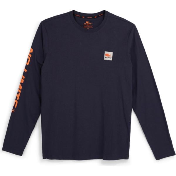 T-shirt da uomo in blu scuro con stampe girocollo lungo a maniche lunghe No Limits