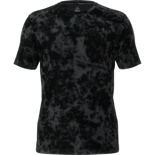 T-shirt da uomo in nero pece con stampe girocollo lungo in cotone Under Armour Under Armour
