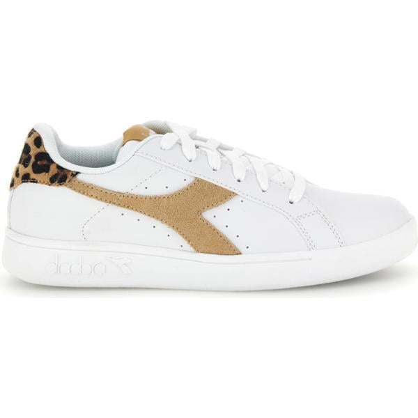 Sneakers da donna in bianco neve animalier con lacci Diadora