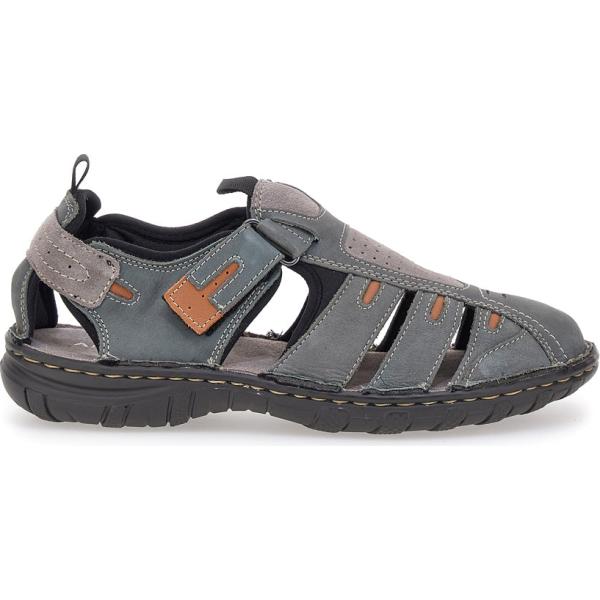 Sandali da uomo in grigio scuro con lacci in pelle Altemberg