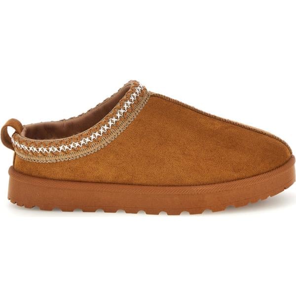 Pantofole da donna in marrone chiaro in in ecopelliccia Mon Dieu