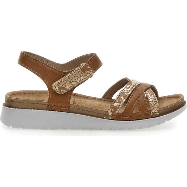 sandali in pelle Inblu marrone con stampe
