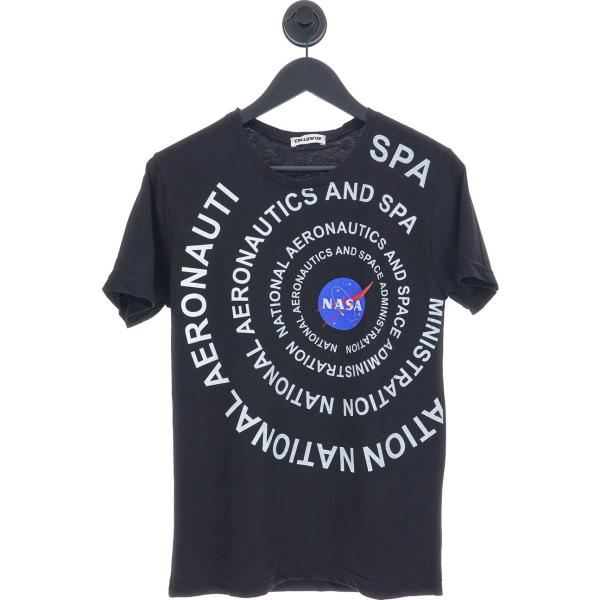 t-shirt Follow Up nero con stampe