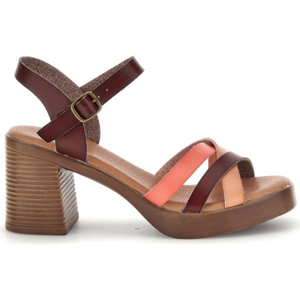 sandali col tacco Prima Riga marrone