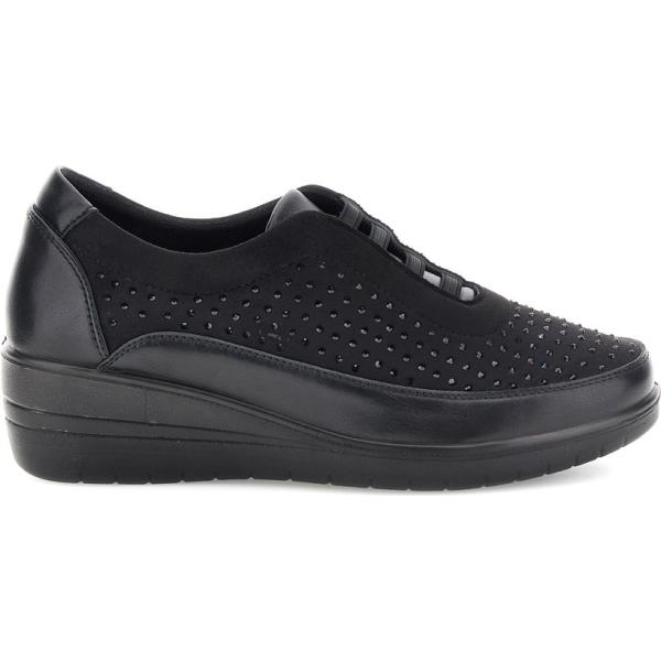 Sneakers da donna in nero pece con strass Plocadi