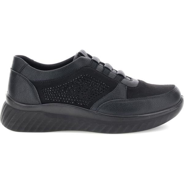 Sneakers da donna in grigio scuro con strass con lacci Plocadi