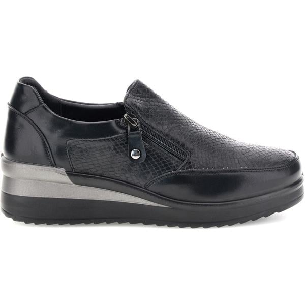 Sneakers da donna in grigio scuro serpente con zip Plocadi Plocadi