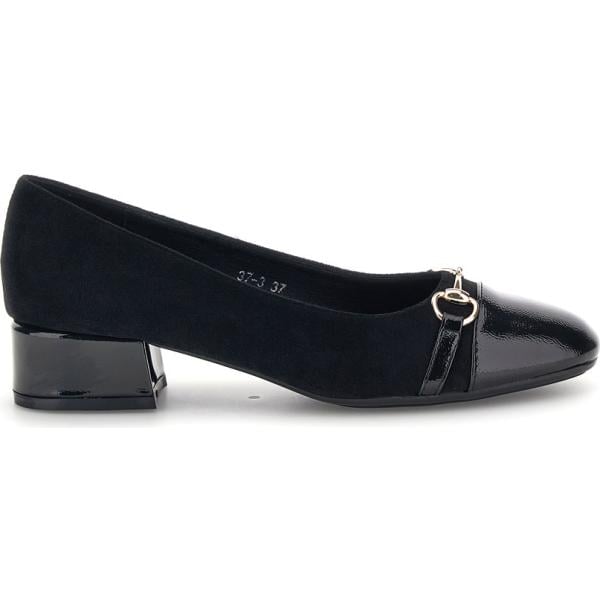 Ballerine da donna in nero pece effetto lucido con tacco a punta in metallo Mio Tempo