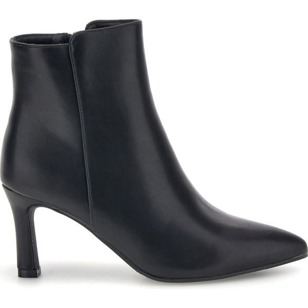 Stivaletti da donna in nero pece con tacco spillo con zip The First
