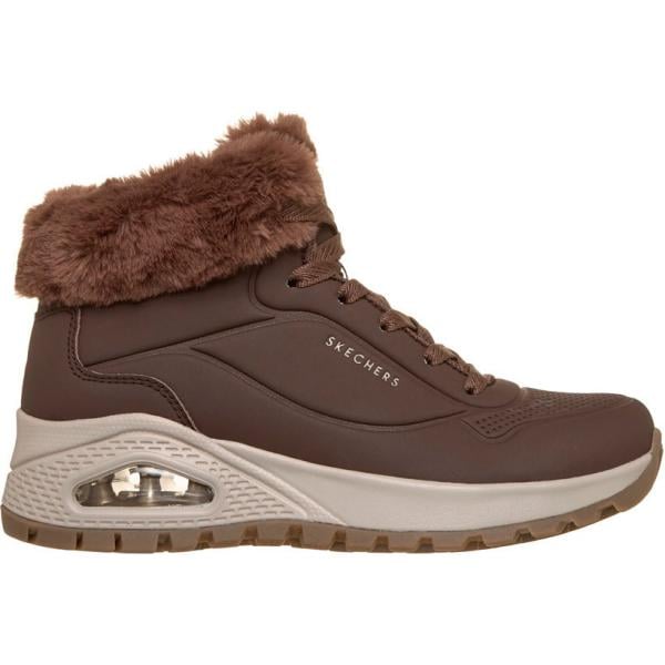 Sneakers alte da donna in marrone scuro Skechers