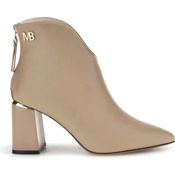 Stivaletti da donna in beige sabbia con tacco a punta Mariella Burani