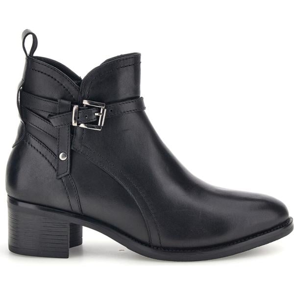 Stivaletti da donna in nero pece con tacco con zip in metallo Pittarello Focus