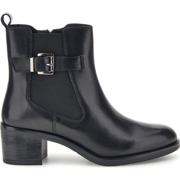 Stivaletti da donna in nero pece con tacco con zip in metallo Pittarello Focus