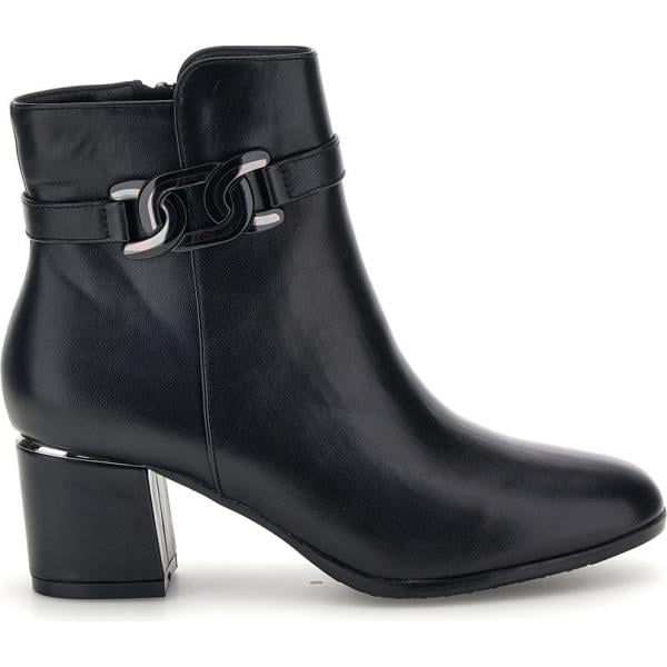 Stivaletti da donna in nero pece con tacco con zip Mon Dieu