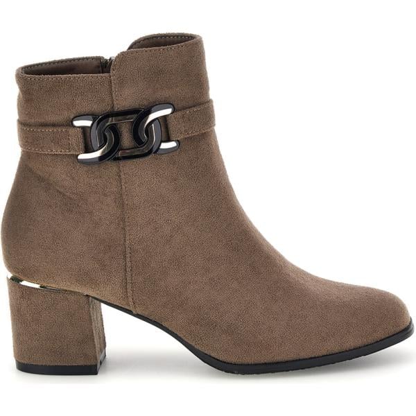 Stivaletti da donna in marrone chiaro con tacco con zip Mon Dieu