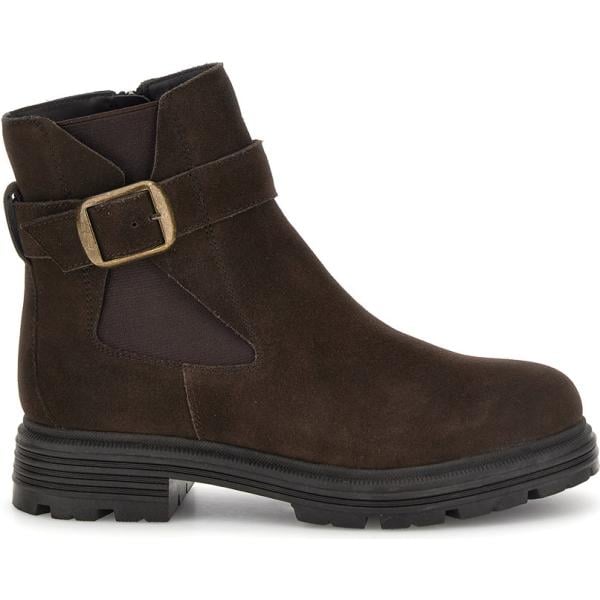 Stivaletti da donna in marrone scuro effetto scamosciato con zip Pittarello Focus