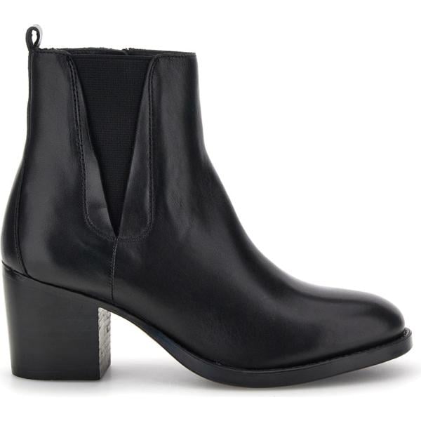Stivaletti da donna in nero pece con tacco squadrato con zip in pelle Pittarello Focus