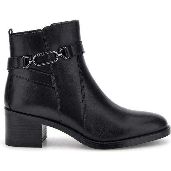 Stivaletti da donna in nero pece con tacco con zip in pelle Pittarello Focus