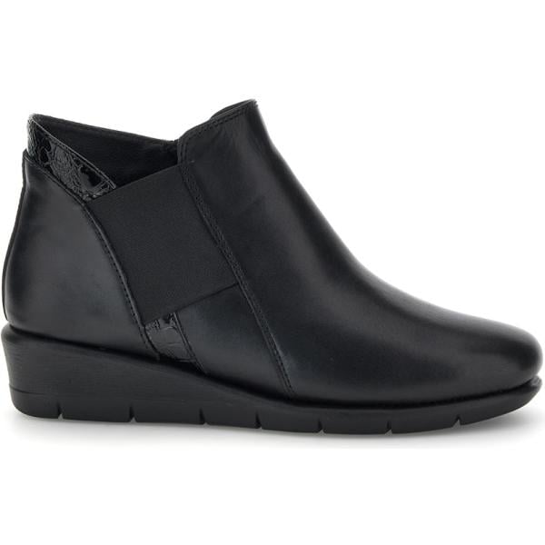 Stivaletti da donna in nero pece con stampe con zip in pelle Pittarello