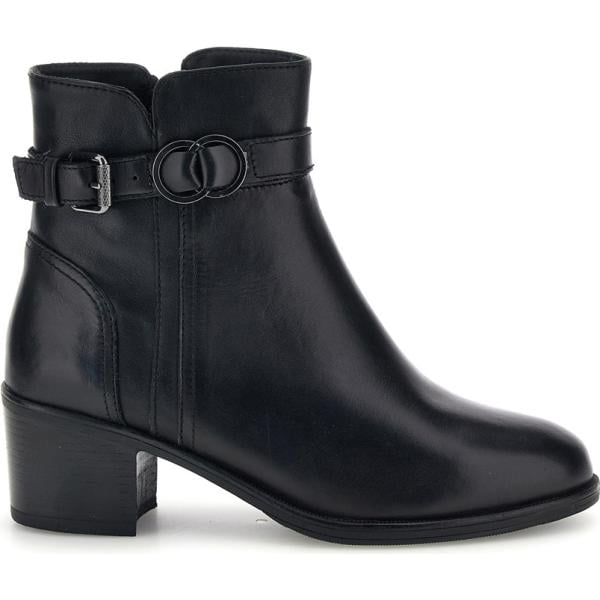 Stivaletti da donna longuette in nero pece con tacco con zip Pittarello