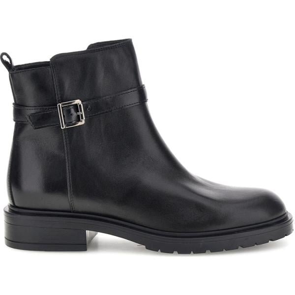 Stivaletti da donna in nero pece con tacco con cinturino in pelle Pittarello Class