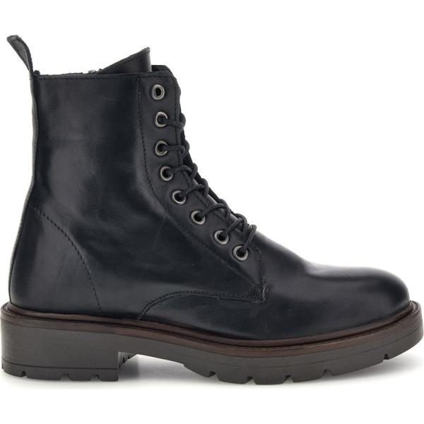 Anfibi da donna in nero pece con tacco con zip in pelle Pittarello Glam