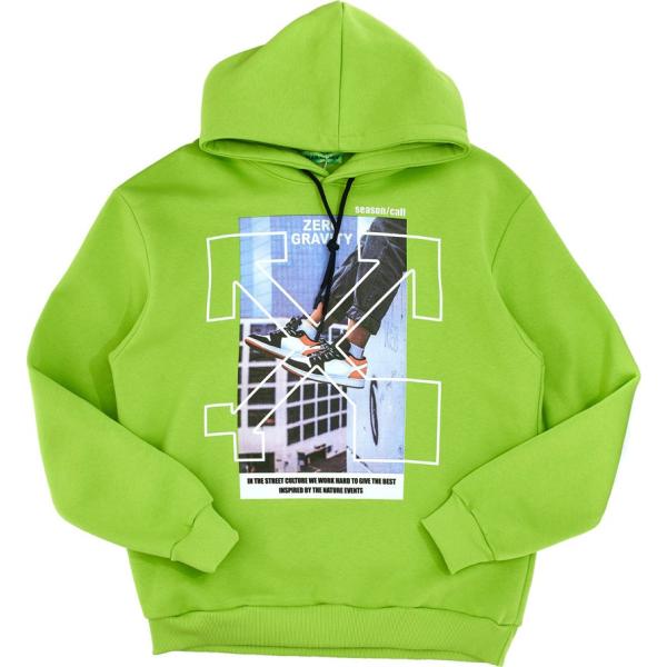 felpe con cappuccio Max Dillan verde con stampe