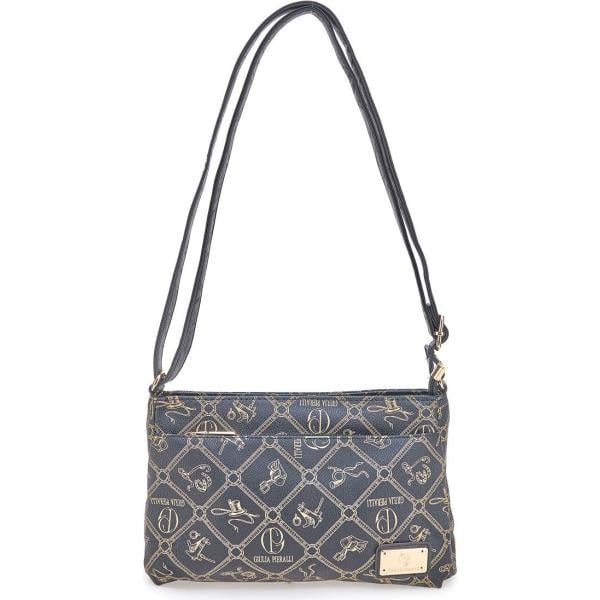 borse a tracolla Giulia Pieralli grigio con stampe