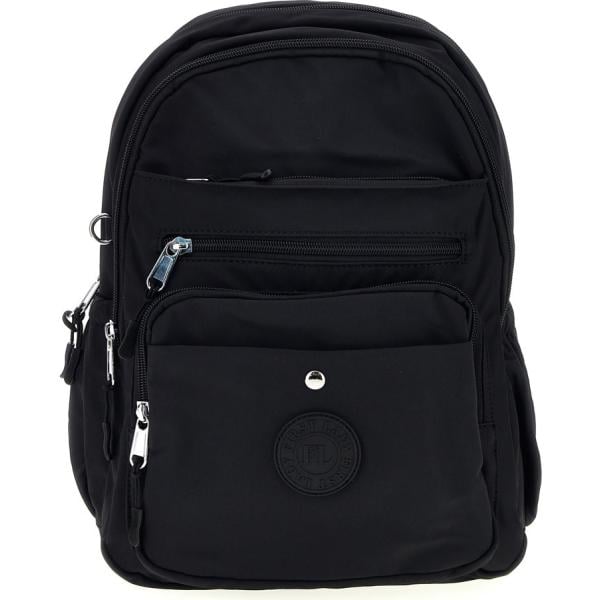 Zaino da donna in nero pece con zip First Lady