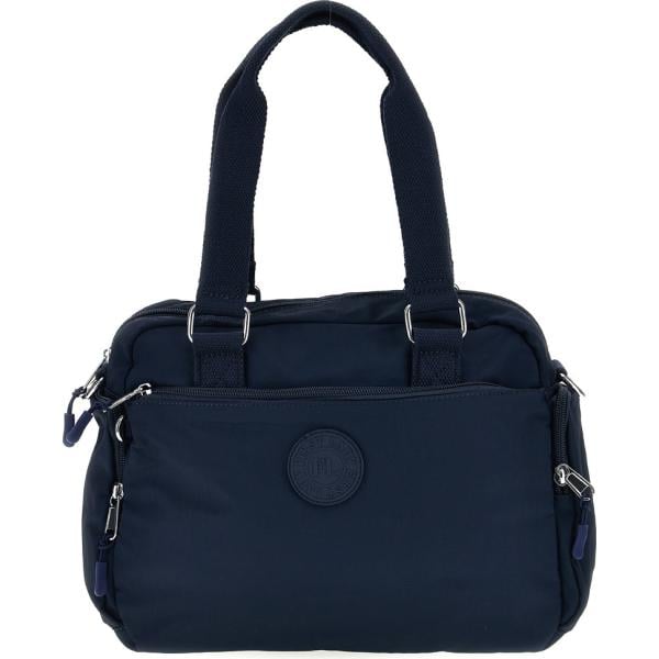 Borsa a tracolla da donna in blu scuro con zip First Lady