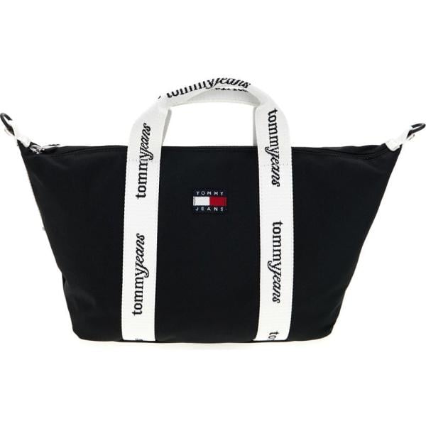 shopping bag Tommy Hilfiger nero con stampe
