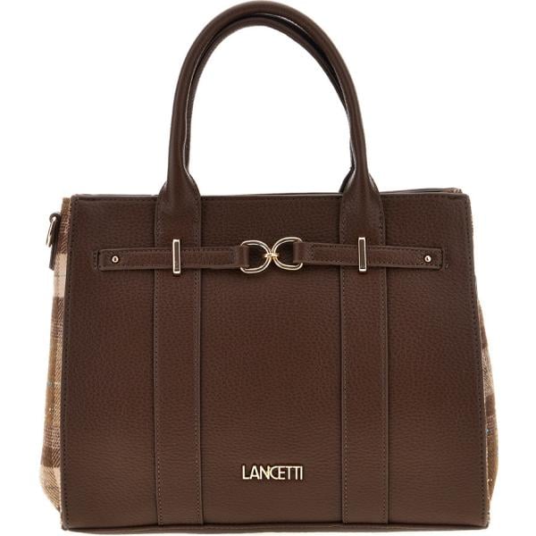 shopping bag Lancetti marrone a quadri