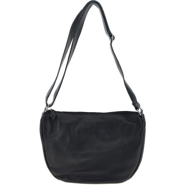 Borsa a spalla da donna in nero pece con zip Nbg