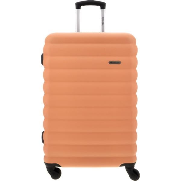 Valigia da donna in arancione scuro con zip Prima Riga