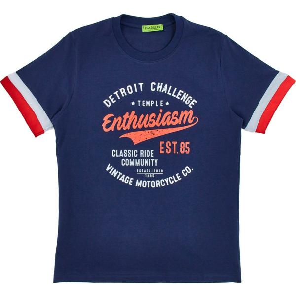 t-shirt Max Dillan blu con stampe