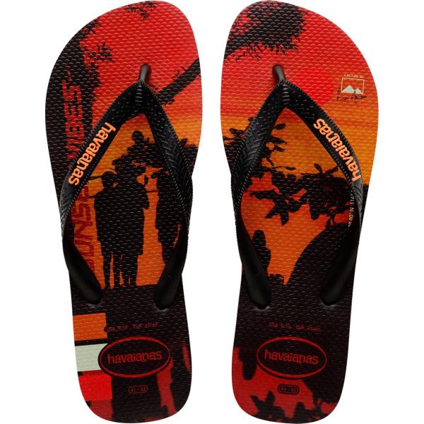 sandali Havaianas nero con stampe