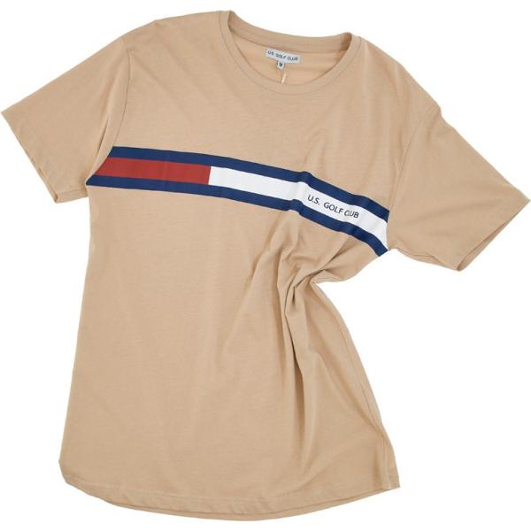 t-shirt Us Golf Club marrone con stampe