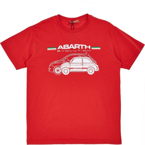 t-shirt Abarth rosso con stampe