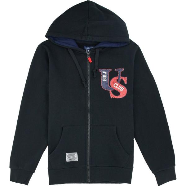 felpe con cappuccio Us Golf Club nero con stampe