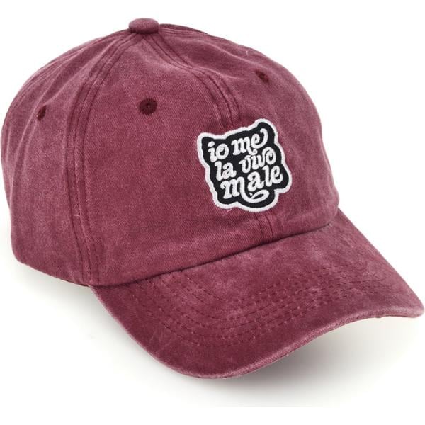Cappello con visiera da uomo in viola scuro con stampe con cinturino Boardman