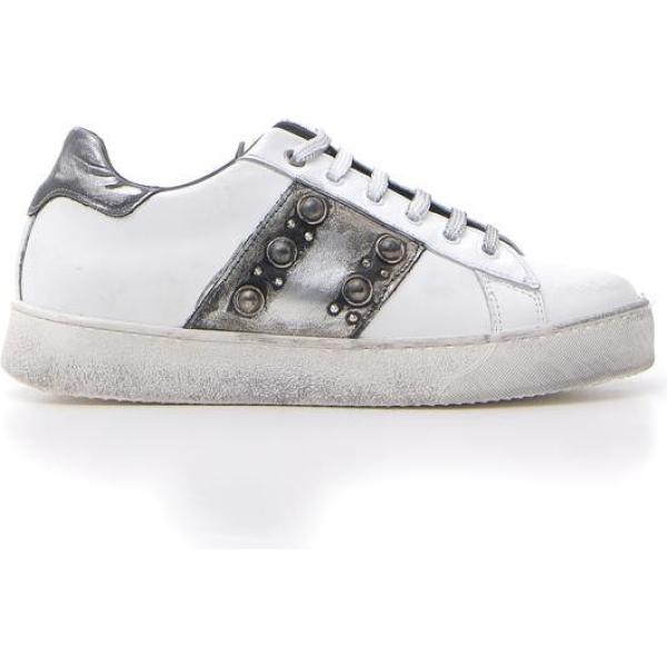 Sneakers basse con fasce e punta tonda bianco Pittarello bianco