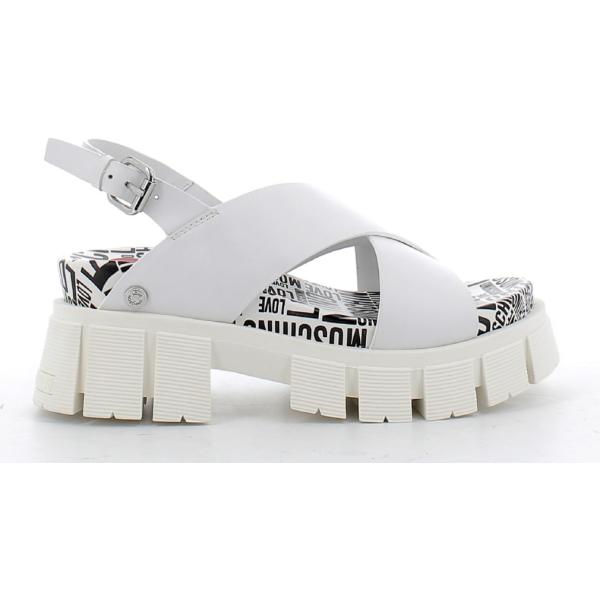 sandali in pelle Love Moschino bianco