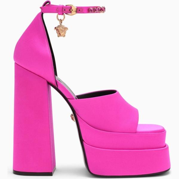 sandali col tacco Versace rosa