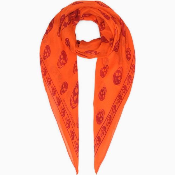 foulard Alexander McQueen rosso con stampe
