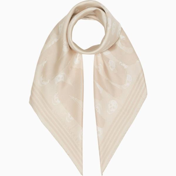 foulard Alexander McQueen bianco con stampe