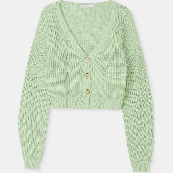cardigans Calliope verde tinta unita